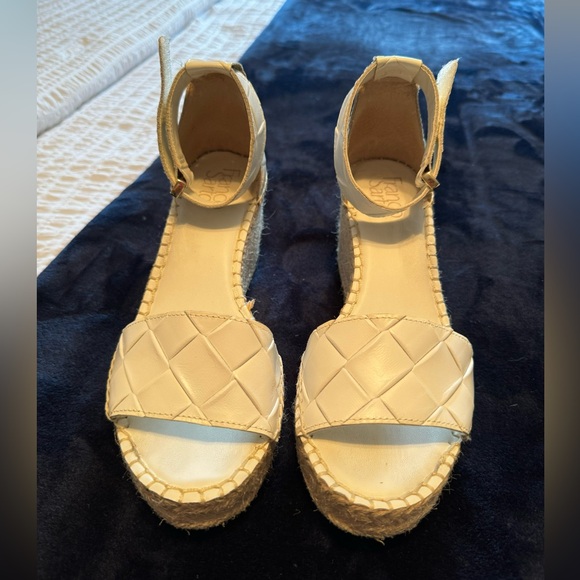 Franco Sorto white espadrille wedge Sandals - Picture 2 of 7